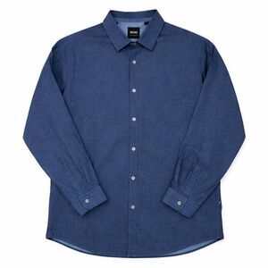 HUGO BOSS Lorenzo Regular Fit Blue Denim Button-Up Shirt
